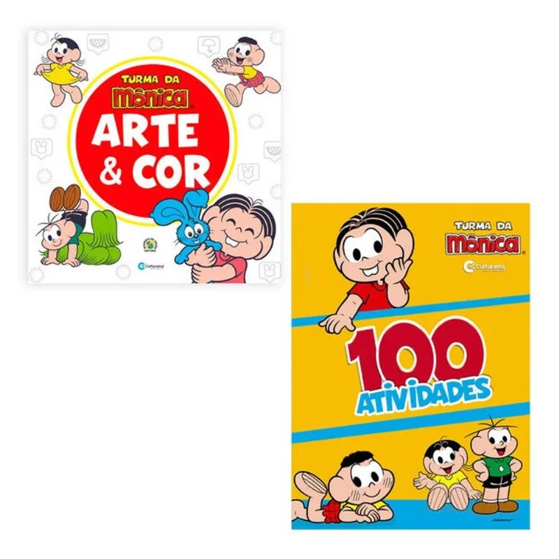 KIT ARTE E COR TURMA DA MÔNICA E 100 ATIVIDADES TURMA DA MÔNICA