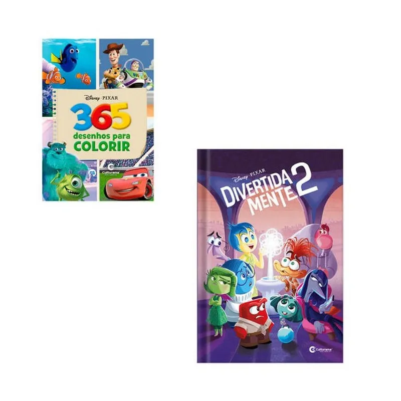 KIT 365 DESENHOS PARA COLORIR PIXAR E LIVRO DE HISTÓRIAS DIVERTIDA MENTE 2