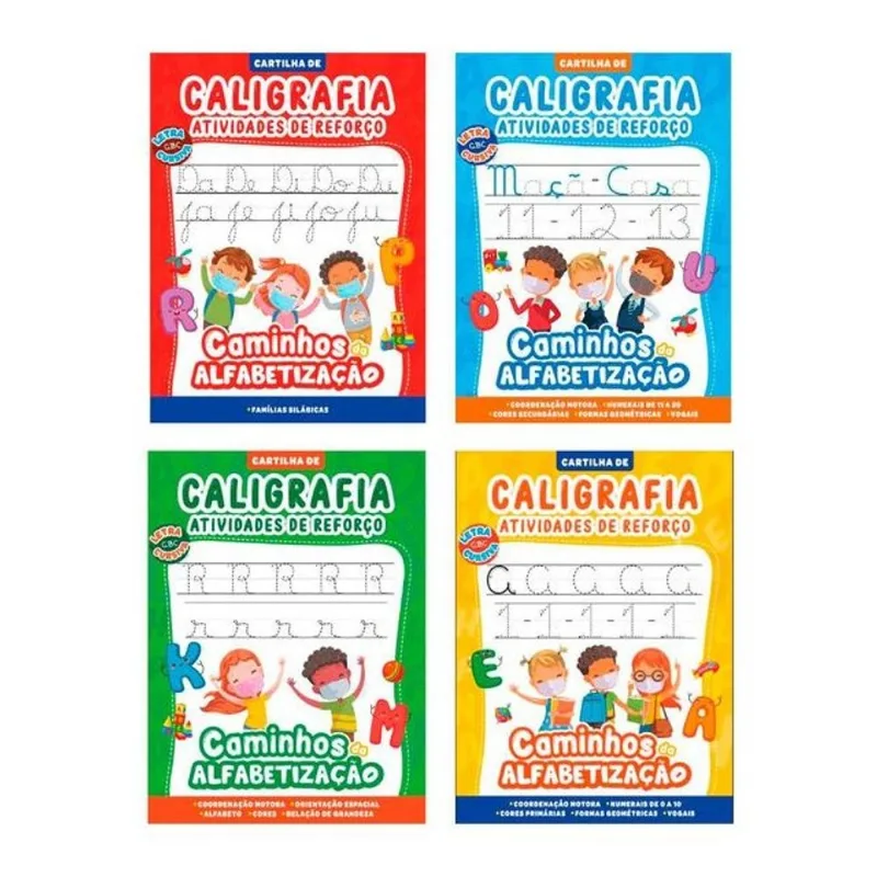 COLEÇÃO CALIGRAFIA E ATIVIDADES DE REFORÇO - KIT COM 4 CARTILHAS