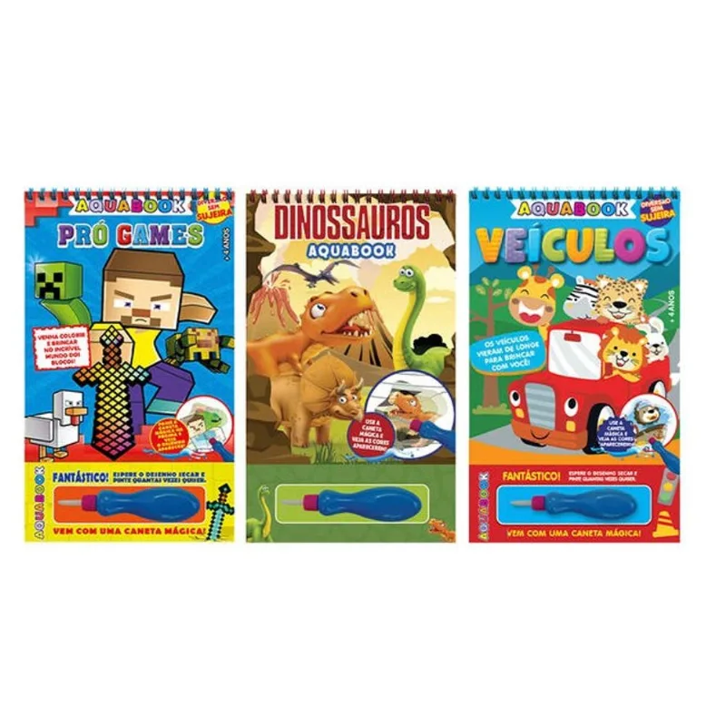 DIVERSÃO COM ÁGUA - KIT COM 3 AQUABOOKS MENINOS