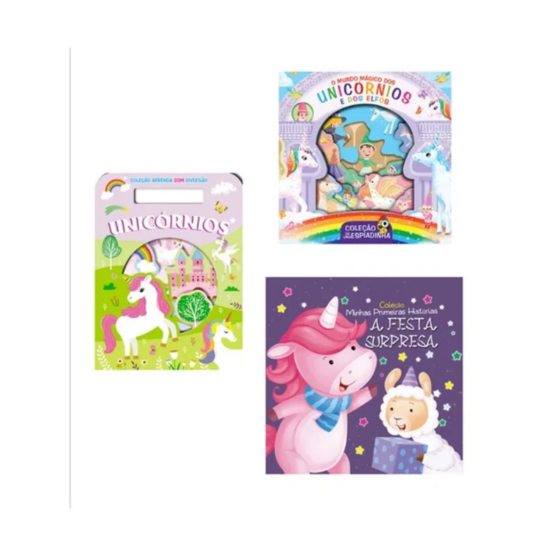 COLEÇÃO INFANTIL UNICÓRNIO - KIT COM 3 LIVRINHOS