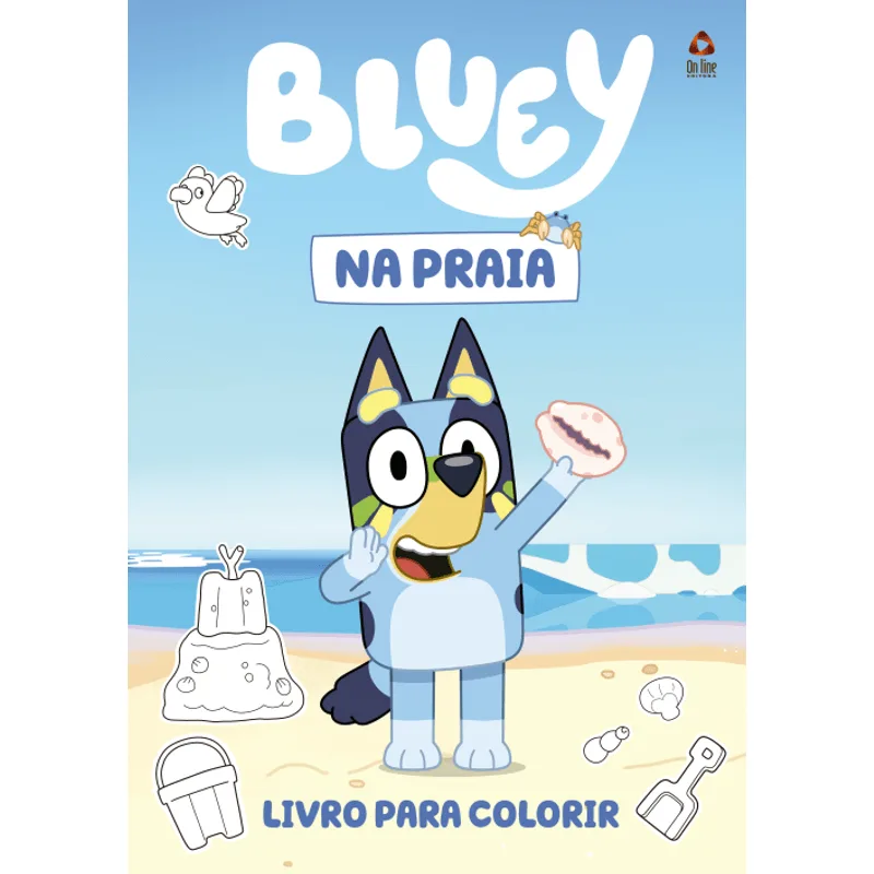 Bluey na Praia Livro para Colorir