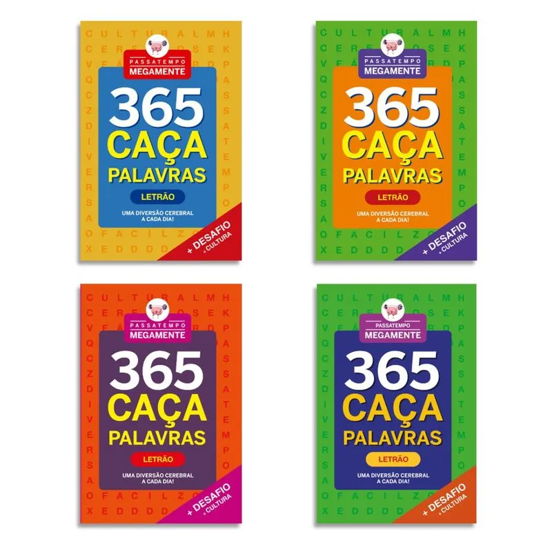 Combo Passatempo 1460 Caça-Palavras - Kit com 4 Livros Caça-Palavras