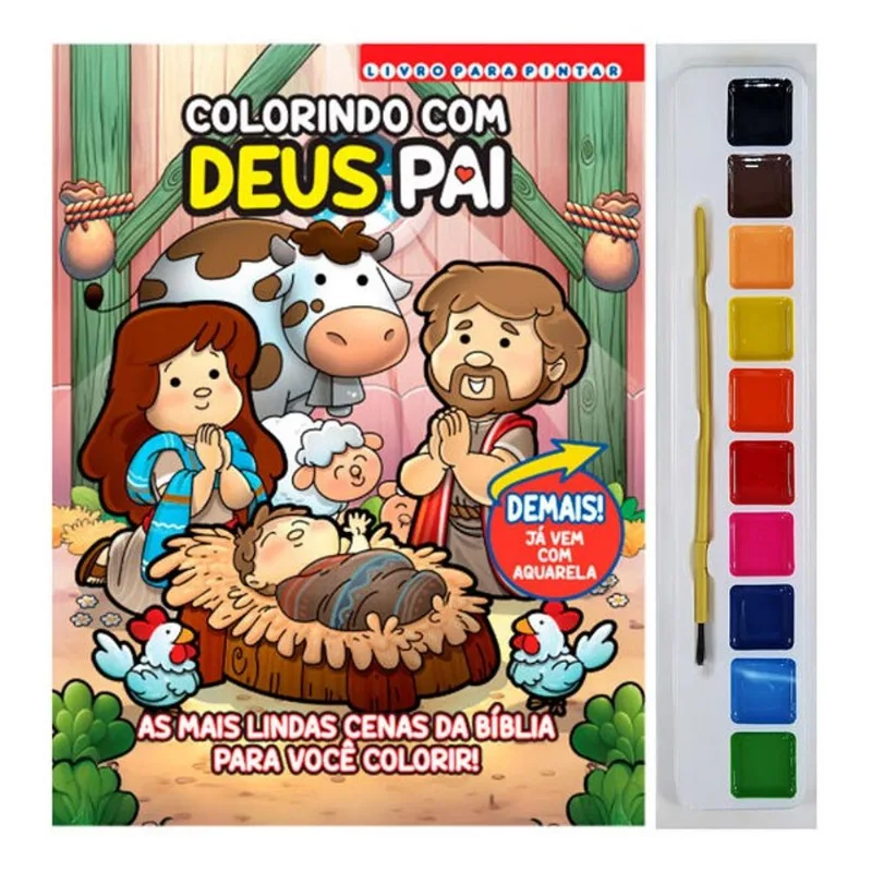 COLORINDO COM DEUS PAI LIVRO PARA PINTAR COM AQUARELA
