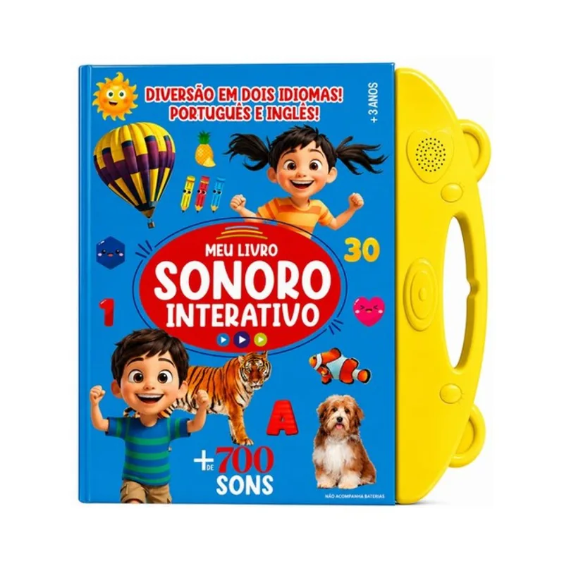 MEU LIVRO SONORO INTERATIVO - PORTUGUÊS E INGLÊS - AMARELO