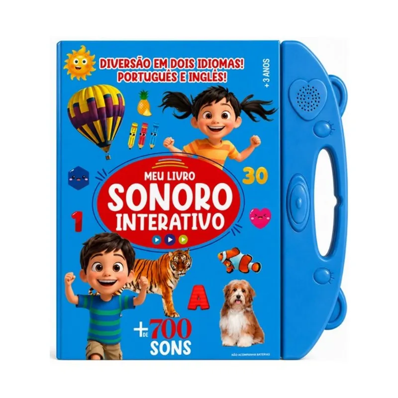 MEU LIVRO SONORO INTERATIVO - PORTUGUÊS E INGLÊS - AZUL