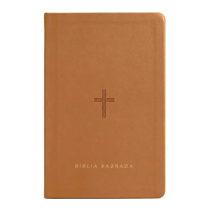 Bíblia Slim NVT | Poder da Cruz | Capa Luxo Caramelo