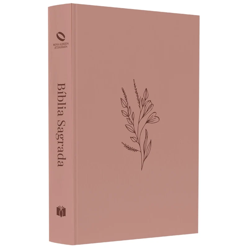 Bíblia Sagrada Flor Minimalista Marrom | NAA | Letra Normal | Capa Ilustrada