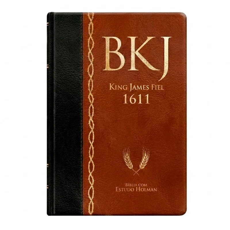 Bíblia King James 1611 | Estudo Holman BKJ | Marrom e Preta