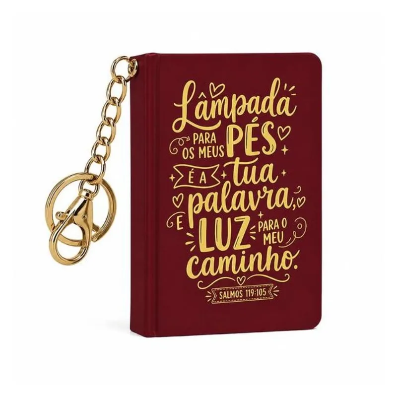 BÍBLIA SAGRADA - LÂMPADA PARA OS MEUS PÉS - LIVRO COM CHAVEIRO - CAPA DURA - BOOK CHARM
