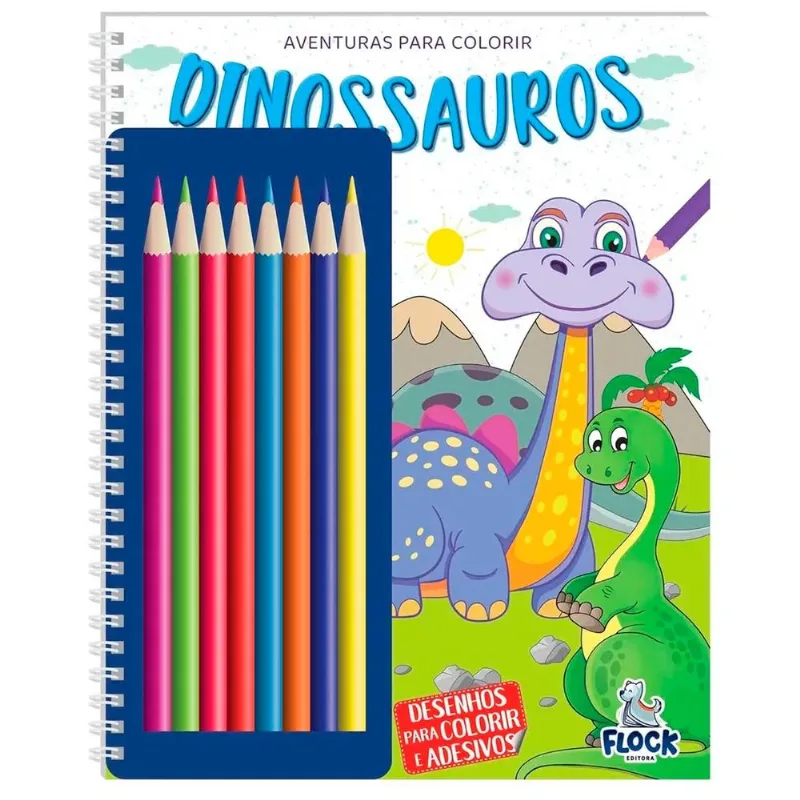 Livro de Atividades Aventuras P/ Colorir Dinossauros Blu Editora