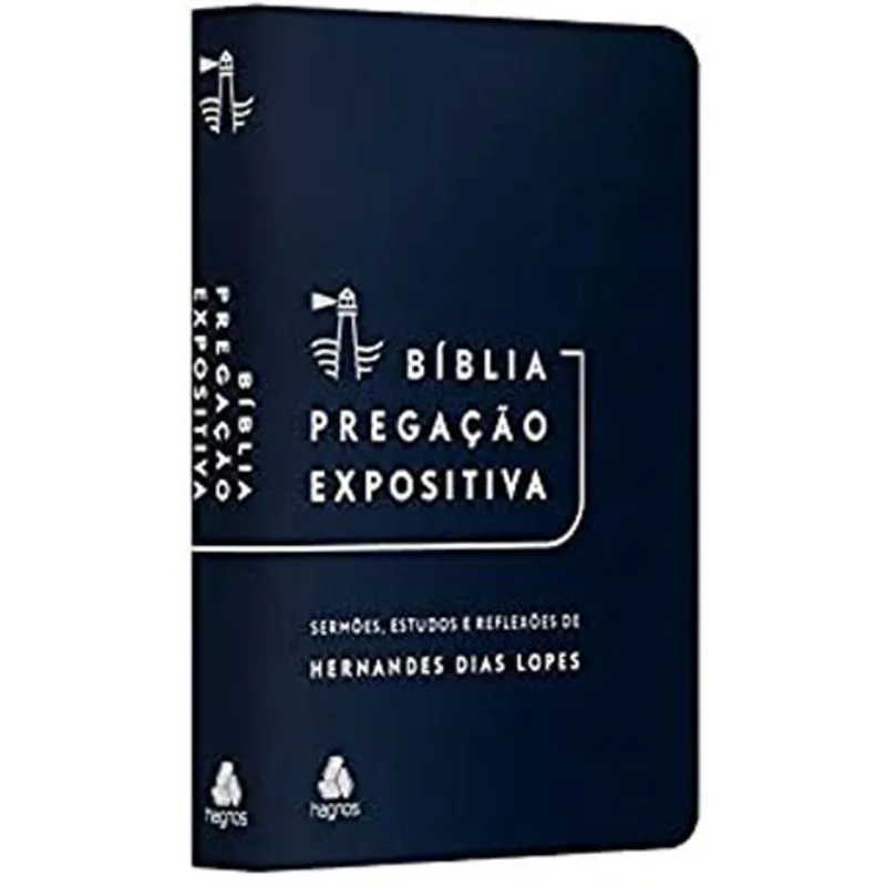 BÍBLIA PREGAÇÃO EXPOSITIVA - RA - PU LUXO AZUL ESCURO