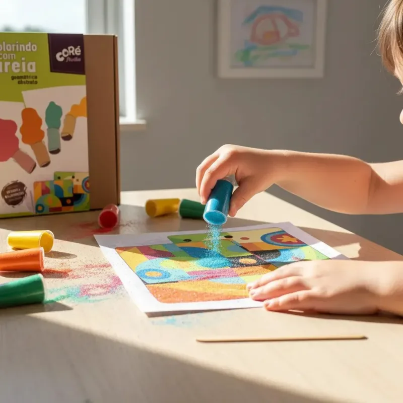 Kit Colorindo Com Areia Geometrico Abstrato Core Toyster - Happy Kids Shop