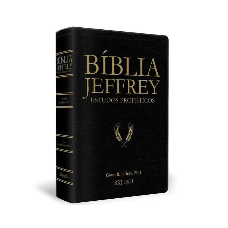 Bíblia Jeffrey de Estudos Proféticos King James | BKJ 1611 | Letra Normal | Capa Luxo Preto e Dourado