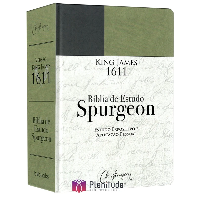 Bíblia de Estudo Spurgeon | King James 1611 | Letra Grande | Luxo | Verde