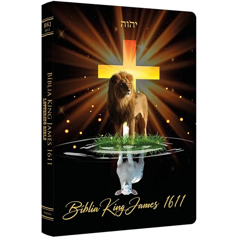 Bíblia King James 1611 Ultra Fina Lettering Bible | Letra Normal | Capa Leão e Cordeiro