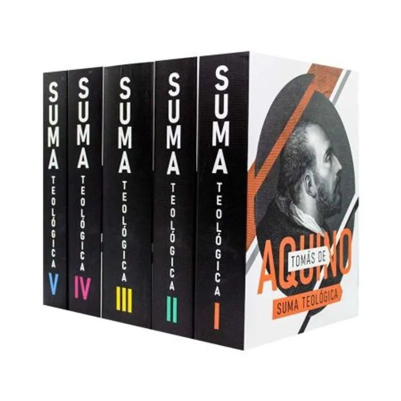 Coleção com 5 volumes contendo toda a Suma Teológica de Santo Tomás de Aquino