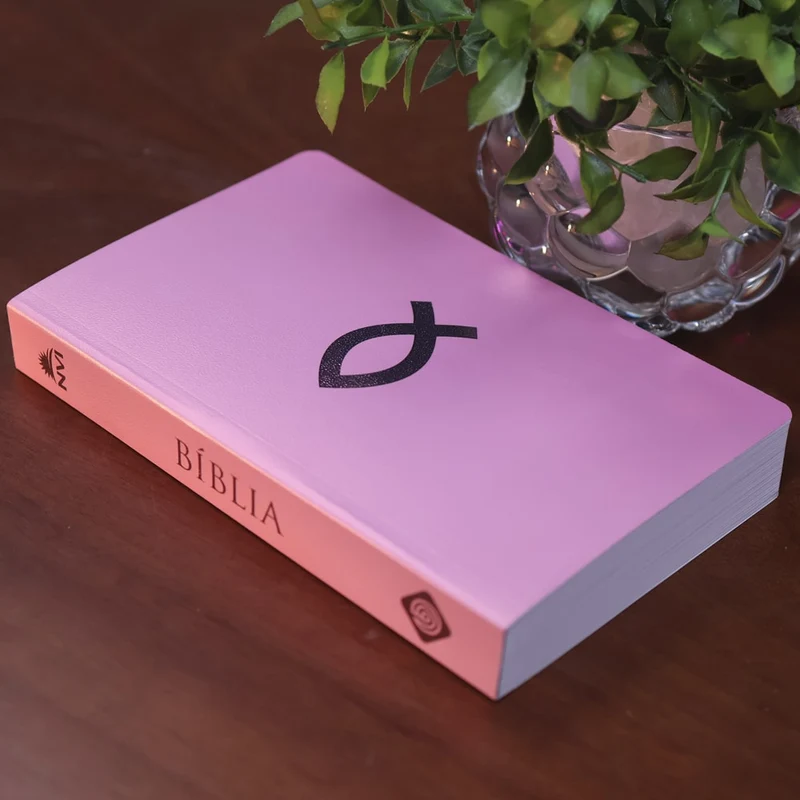 Bíblia Flexível Peixe | NVI | Capa Rosa