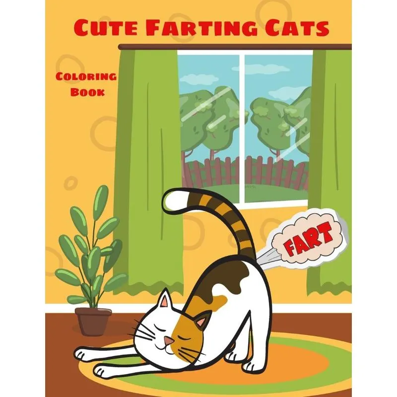 Cute farting cats coloring book