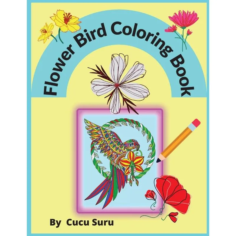Flower Bird Coloring Book