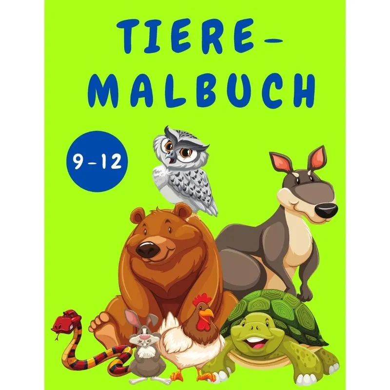Tiere-Malbuch für Kinder 9-12