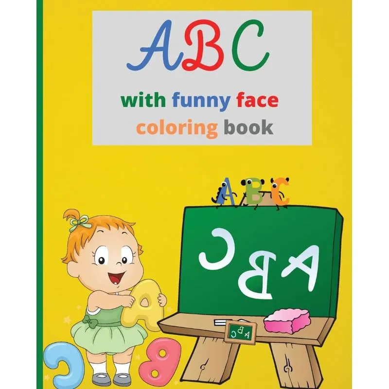 ABC with funny face Coloring book