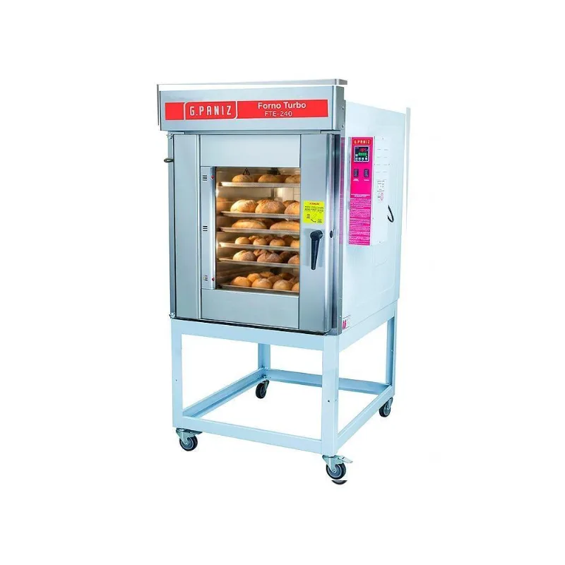 Forno Turbo Elétrico G.Paniz FTE 240 Aço Carbono 8 Esteiras Esmaltado Branco 220V