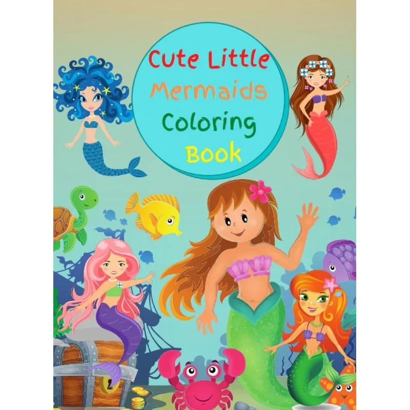 Cute Little Mermaids Coloring Book