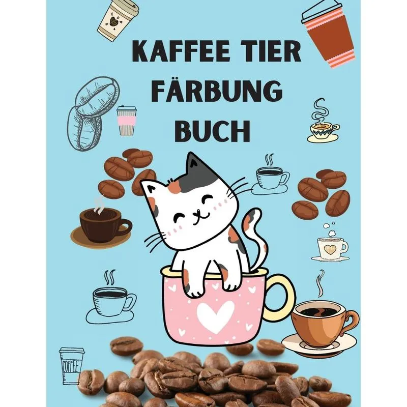 Kaffee Tier Färbung Buch