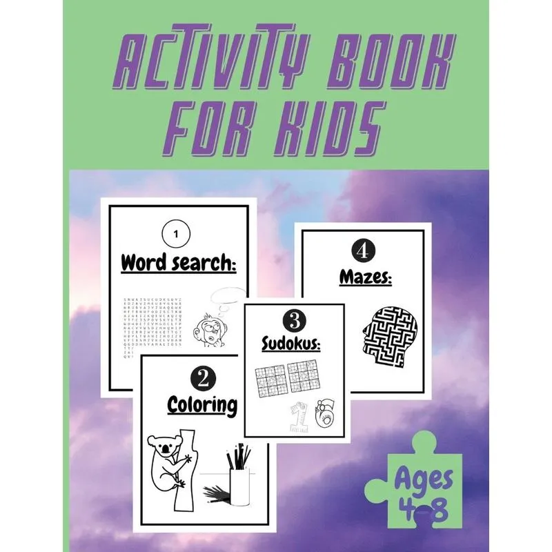 Activity Book For Kids Ages 4-8