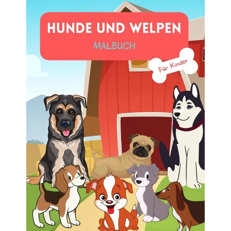 Hunde und Welpen Malbuch