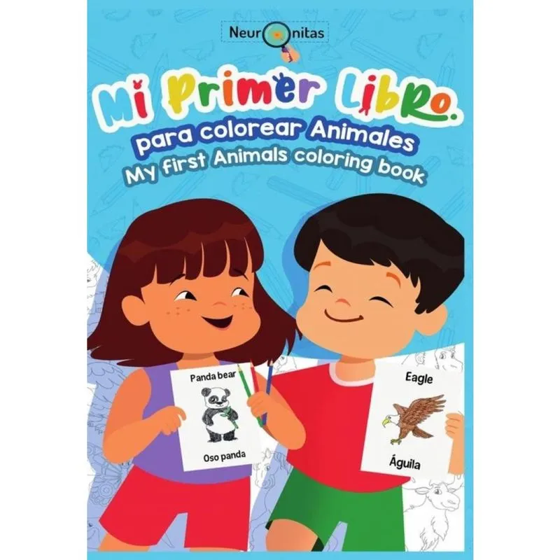 Mi primer libro para colorear Animales - Cartilla para colorear bilingüe - Espanhol