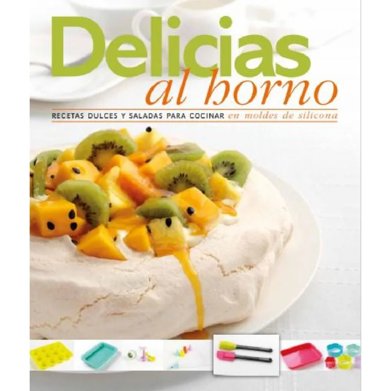 Libro Delicias al horno Espatula rosa y pincel verde