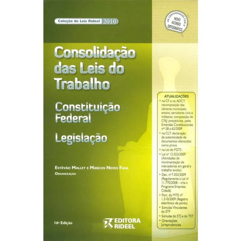 Consolidação das Leis do Trabalho - Coleção de Leis Rideel