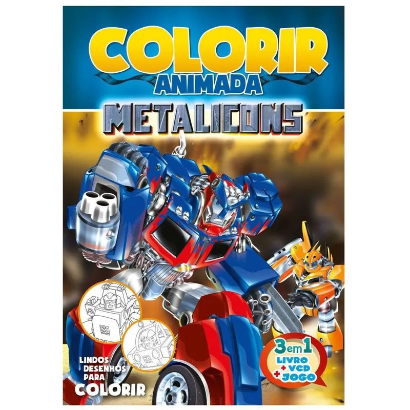 COLORIR ANIMADA-METALICONS-(C CD + JOGO MEMORIA, QUEBRA-CABECA OU DOMINO)