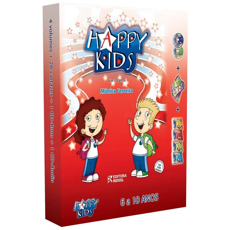 HAPPY KIDS-4 VOLUMES + 2 CDS + 28 CARTAZES