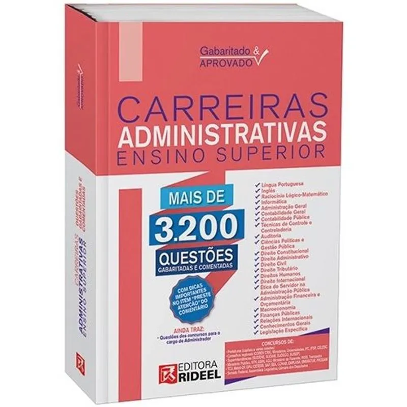 Usado - Carreiras Administrativas Ensino Superior Mais De 3.200 Questões Gabaritadas E Comentadas