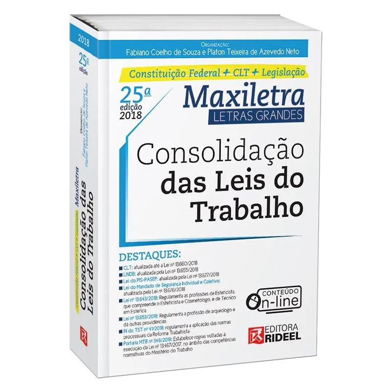 Consolidação das leis do trabalho - maxiletra - constituição federal + clt + legislação