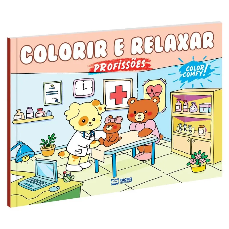 Livro De Colorir E Relaxar Color Comfy - Profissões