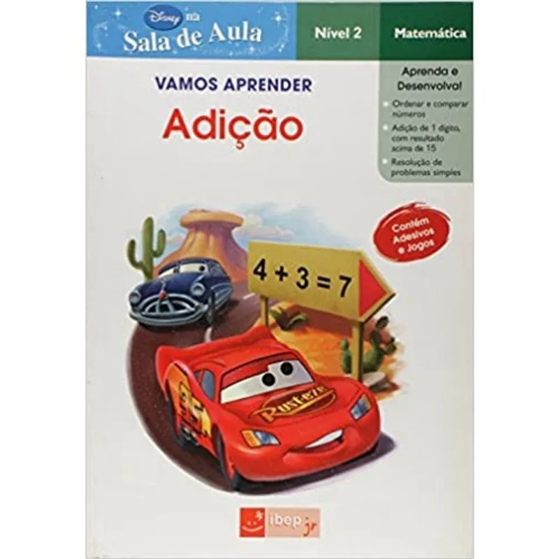 Vamos aprender ADIçãO: carros - MATEMáTICA NíVEL 2 - COLEçãO disney na sala