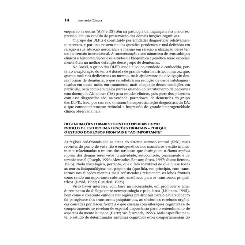 Demências do Tipo Não Alzheimer