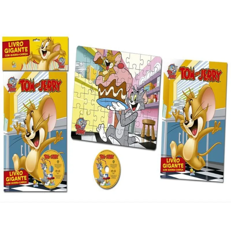 LIVRO GIGANTE COM QUEBRA-CABEÇA: TOM AND JERRY