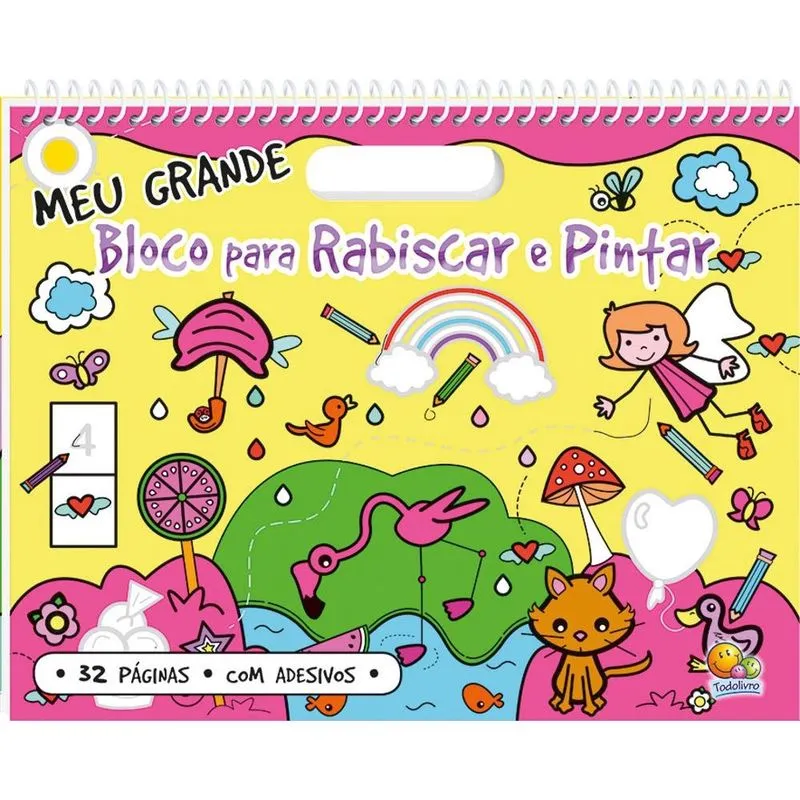 Meu Grande Bloco Para Rabiscar E Pintar: Rosa - 1ª Ed. Livro - Meu GRANDE Bloco para Rabiscar e Pintar: Rosa