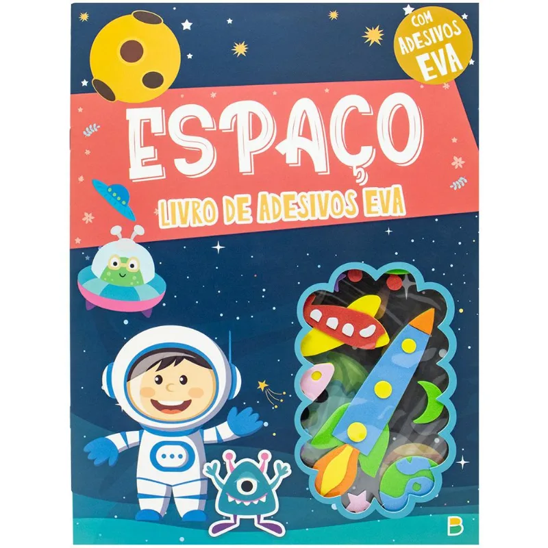 Livro Com Adesivos em EVA: Espaço
