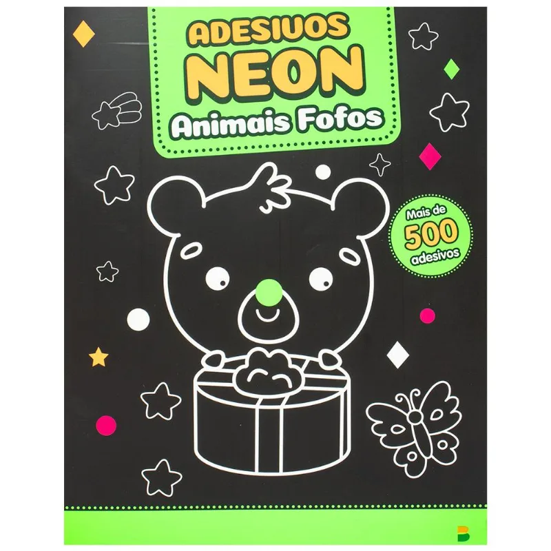 Meus 500 Adesivos NEON: Animais Fofos