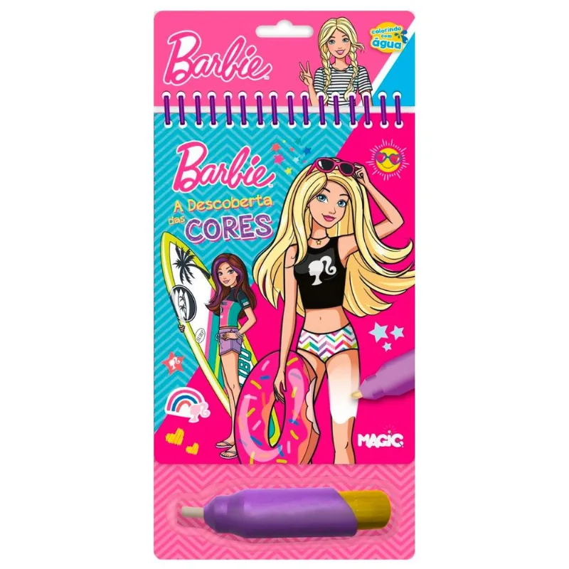 Livro Aquabook Barbie 18,5x13,5cm em Papelão Magic Kids