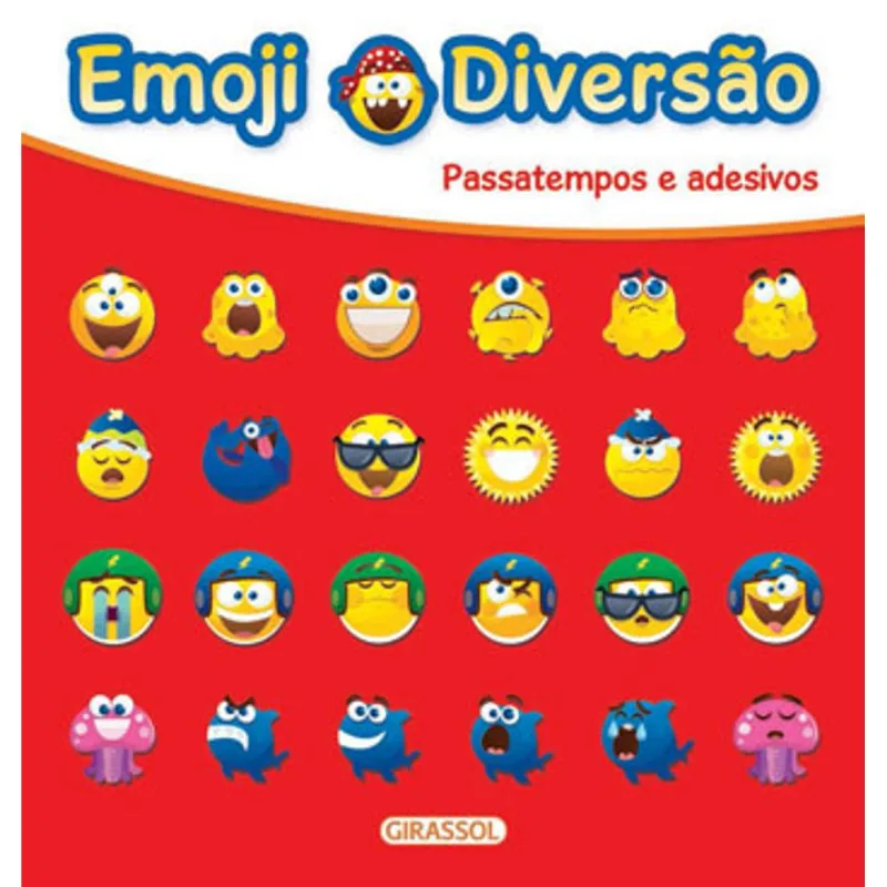 EMOJI DIVERSÃO VERMELHO - PASSATEMPOS E ADESIVOS - VOL. 2