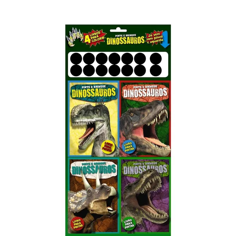 Livro - Dinossauros - Pinte e brinque