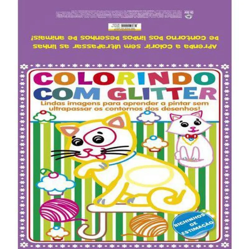 Colorindo com glitter - bichinhos de ESTIMAcaO ( inclui 05 lápis de cor )