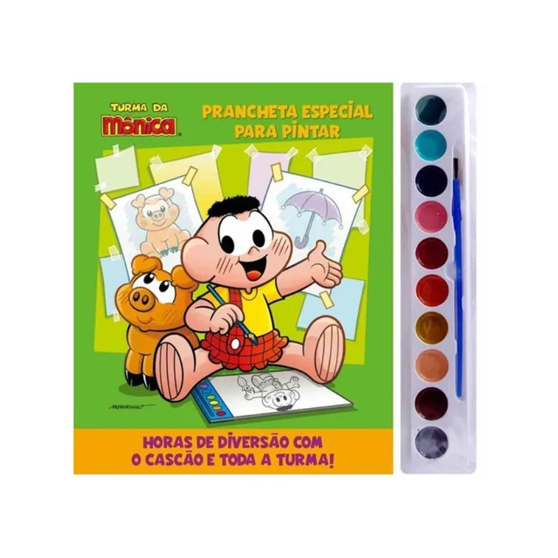 TURMA DA MÔNICA PRANCHETA ESPECIAL PARA PINTAR COM AQUARELA
